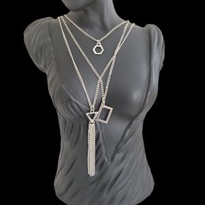 L'Occitane En Provence Silvertone Geometric Shape Necklaces